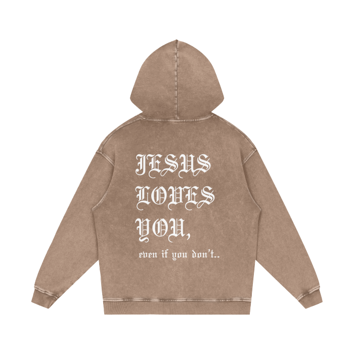 Jesus loves you.. (Acid Wash Oversize Hoodie)