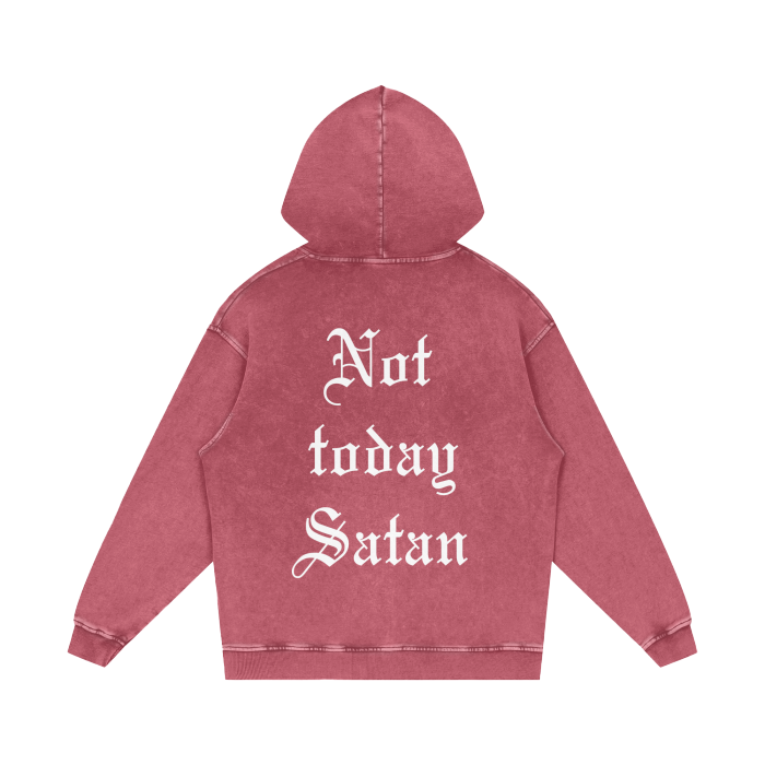 Not today Satan (Acid Wash Oversize Hoodie)