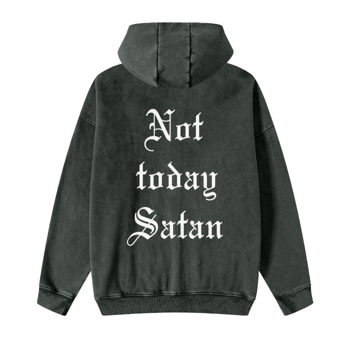 Not today Satan (Zip Fleece  Hoodie Jacket)