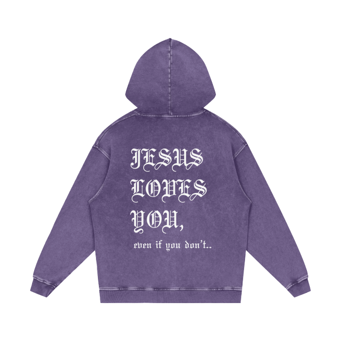 Jesus loves you.. (Acid Wash Oversize Hoodie)