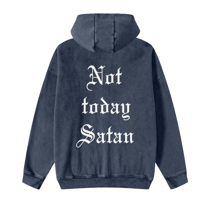 Not today Satan (Zip Fleece  Hoodie Jacket)