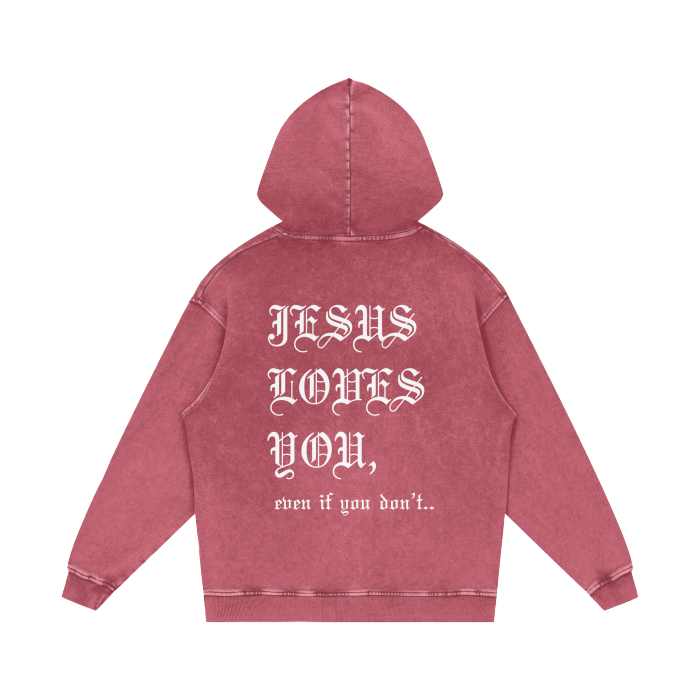 Jesus loves you.. (Acid Wash Oversize Hoodie)