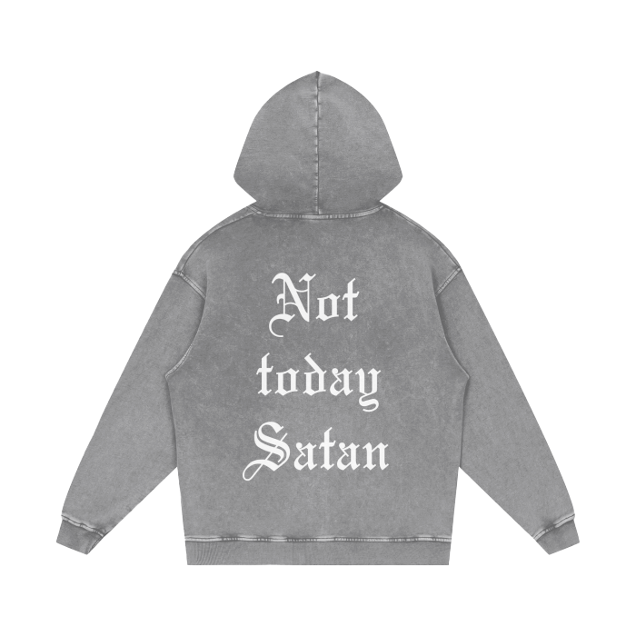 Not today Satan (Acid Wash Oversize Hoodie)