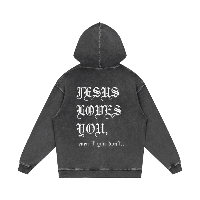 Jesus loves you.. (Acid Wash Oversize Hoodie)